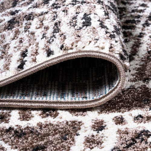 Jonathan Y Tayri Modern Geometric Area Rug In Brown/ivory