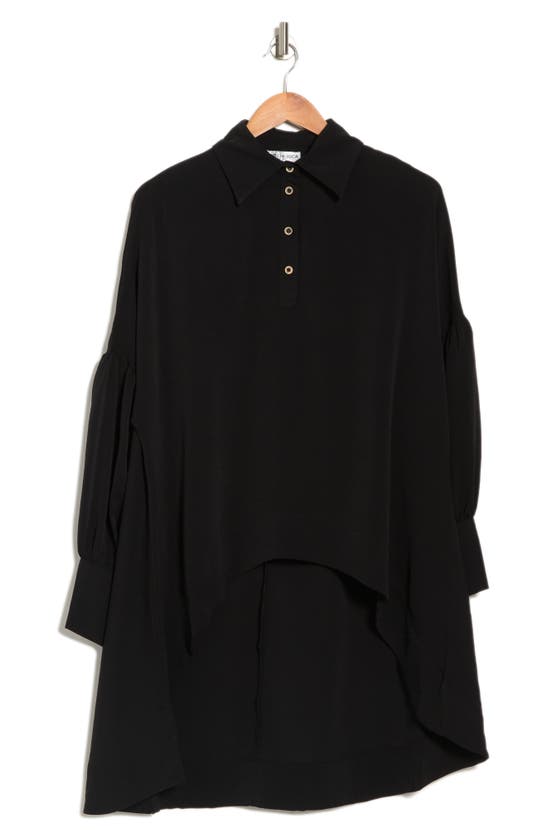 Patrizia Luca Oversized Puff Sleeve Blouse In Black