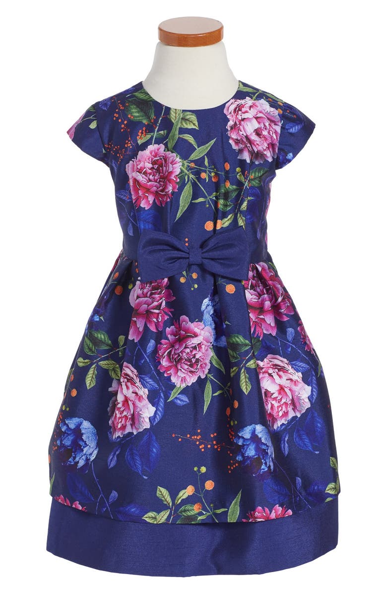 Pippa & Julie Floral Print Cap Sleeve Dress (Toddler Girls, Little ...