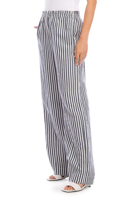 Shop Fifteen Twenty Stripe Wide Leg Pants In Blue Stripe