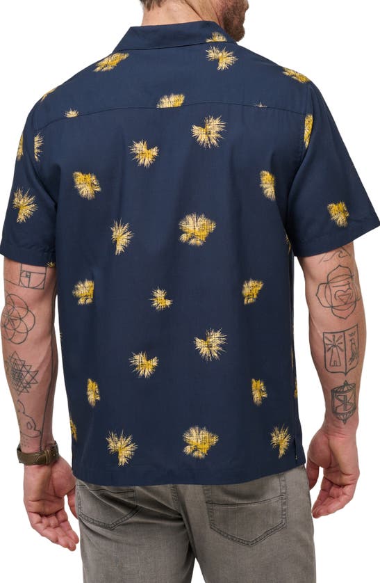 Shop Travismathew Casino Holiday Camp Shirt In Total Eclipse