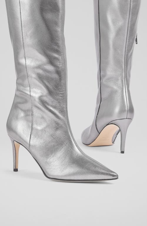 Shop Lk Bennett Astrid Knee High Boot In Pewter