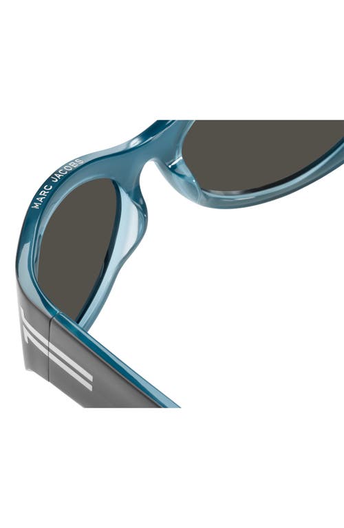 Marc Jacobs 61mm Wrap Cat Eye Sunglasses In Silver/silver Mirror