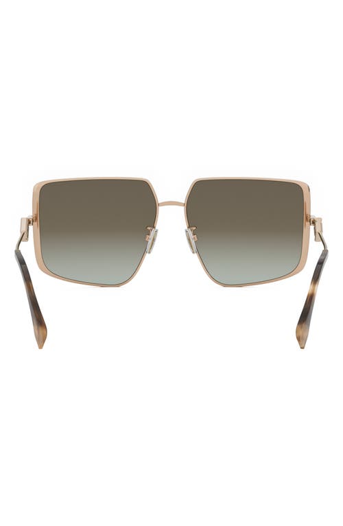 Shop Fendi Diamonds 59mm Gradient Geometric Sunglasses In Shiny Rose Gold/green