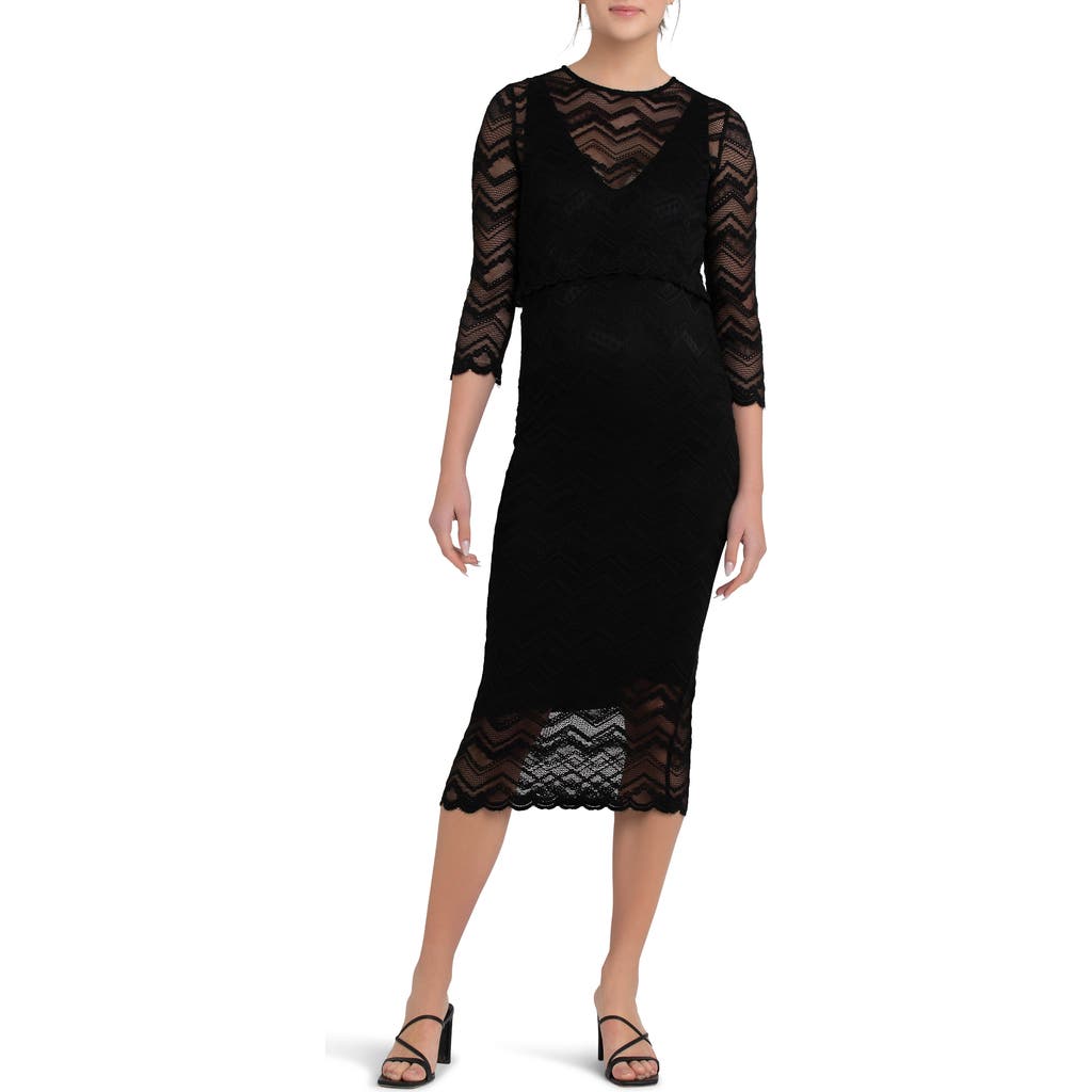 RIPE MATERNITY RIPE MATERNITY EVE LACE MATERNITY/NURSING DRESS