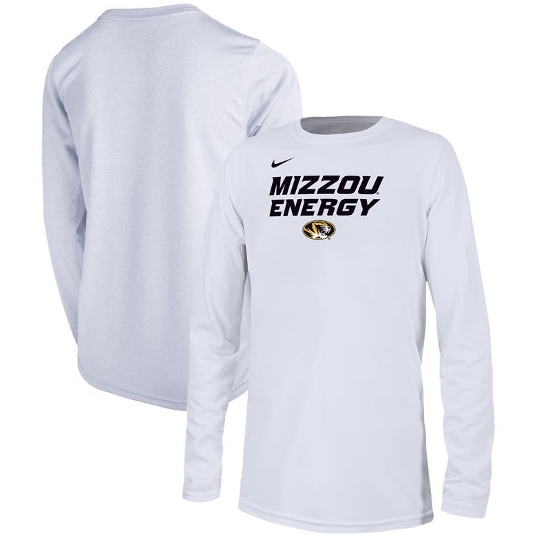 Nike Kids' Youth   White Missouri Tigers 2024 On-court Bench Energy T-shirt