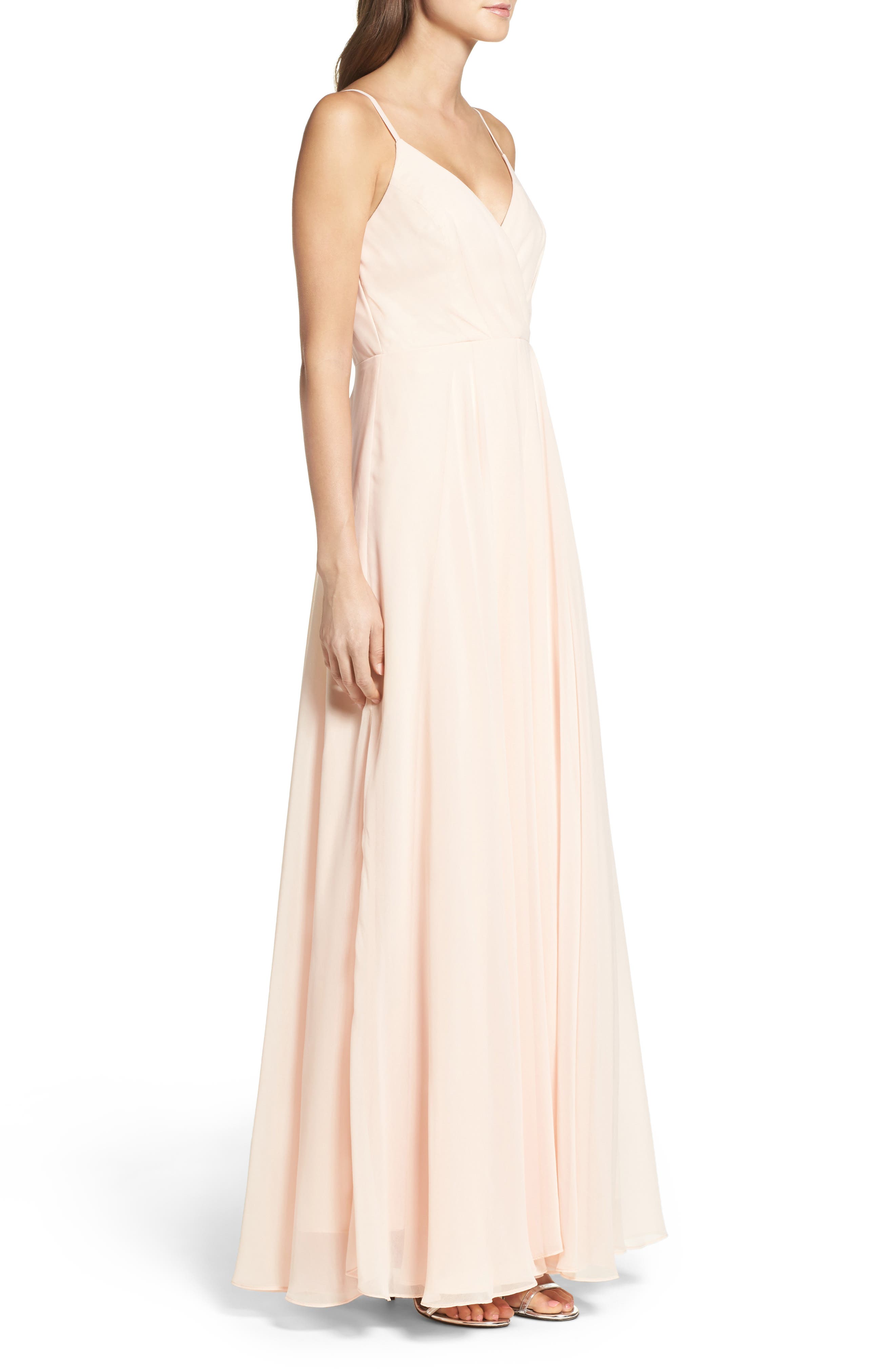 surplice chiffon gown