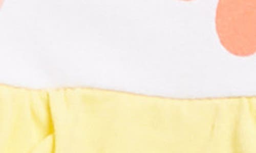 Shop Dot Australia Flower Frill Playsuit & Headband In White Multi/yellow