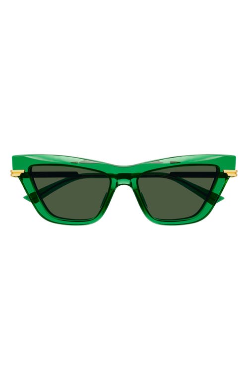 Bottega Veneta 54mm Cat Eye Sunglasses in Green at Nordstrom