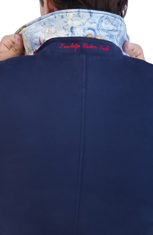 Robert Graham Faux Suede Safari Jacket In Navy