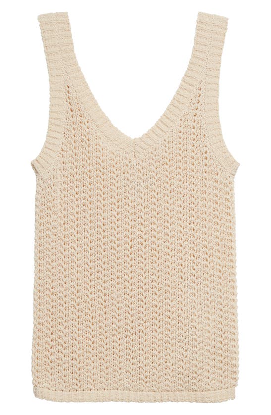 Shop Max Mara Arrigo Openwork V-neck Sweater Tank In Ivory