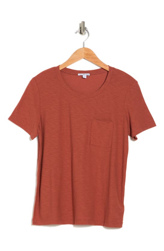 James Perse Crew Neck Pocket T-shirt In Ember