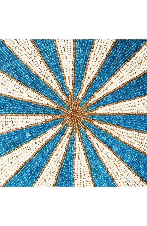 Tiramisu Scalloped Beaded Placemat In Blue