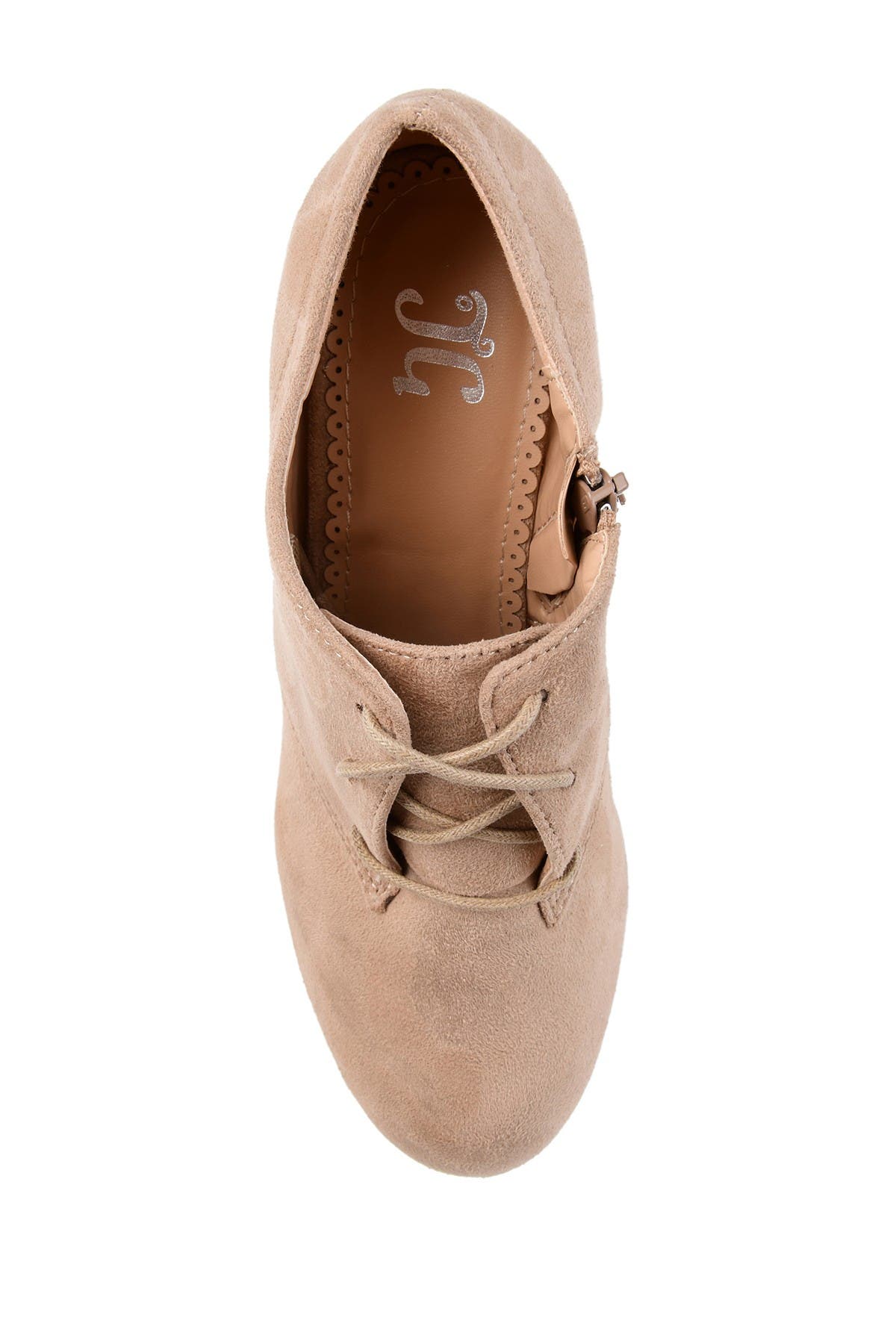 Journee Collection Leona Lace-up Bootie In Medium Beige