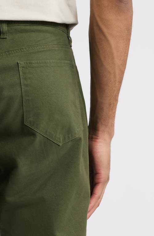 Shop Johnston & Murphy Straight Leg Stretch Pima Cotton Pants In Olive