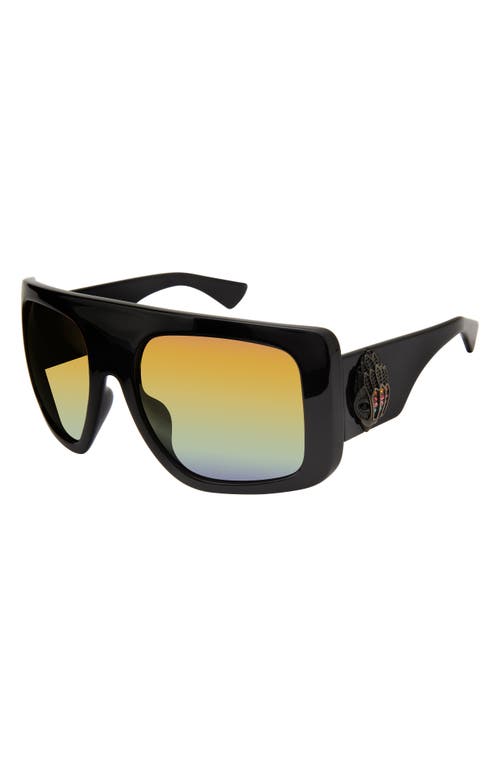 Kurt Geiger London 62mm Oversize Rectangular Sunglasses In Black/rainbow