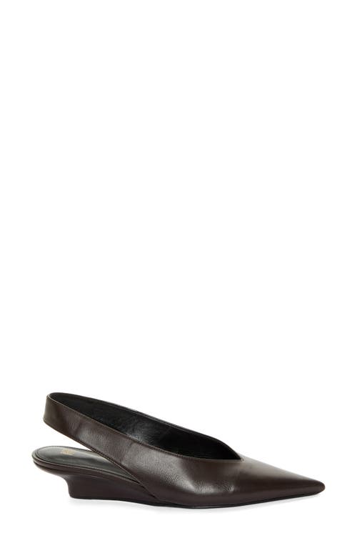 Shop Totême Toteme The Wedge Heel Slingback Pump In Bark