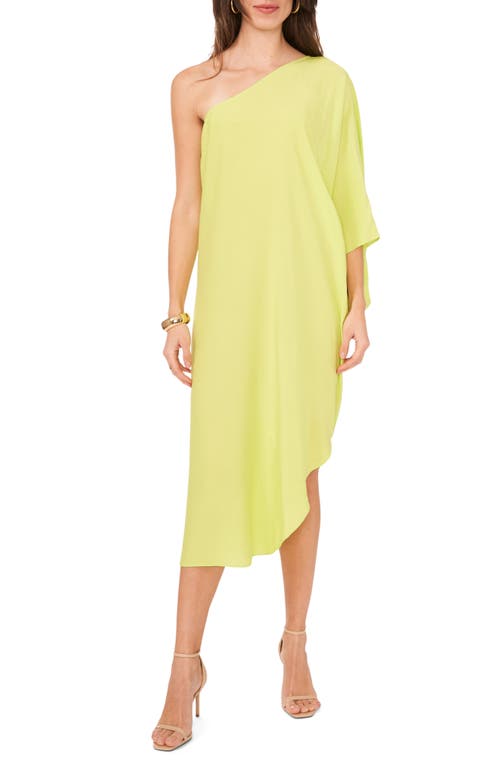 Vince Camuto One-shoulder Asymmetric Caftan Dress In Island Lime