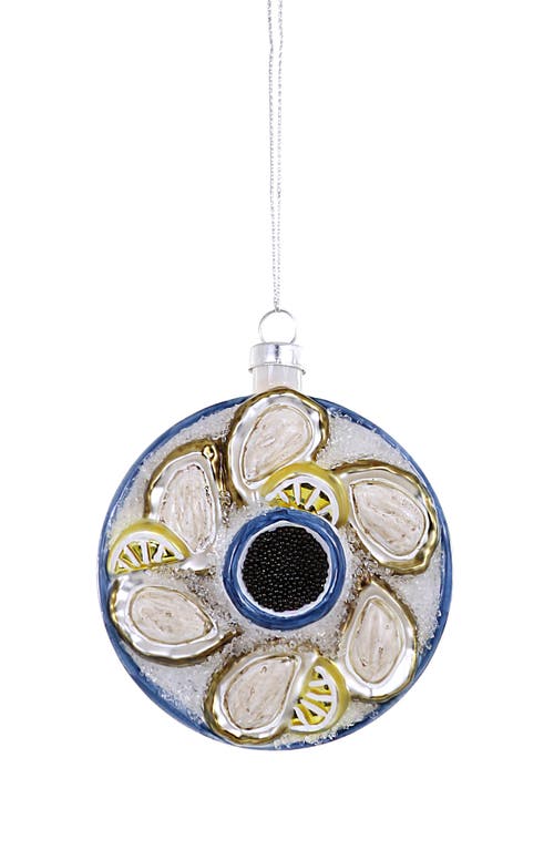 Cody Foster & Co. Plated Oyster Glass Ornament In Multi