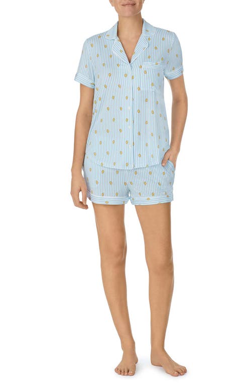 Kate Spade New York mixed print short pajamas Blue Stripe at Nordstrom,