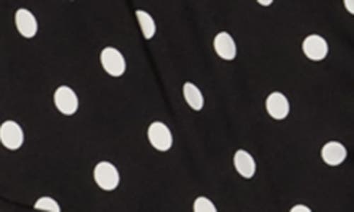 Shop Nina Leonard Surplice Culotte Crop Jumpsuit In Black/ivory Timeless Dot