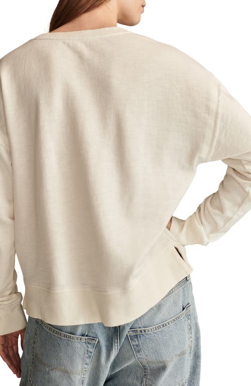 Lucky Brand Women's Pintucked-yoke Henley Sweatshirt In Gardenia