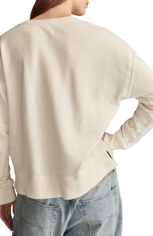 Shop Lucky Brand Pintuck Henley Sweatshirt In Gardenia