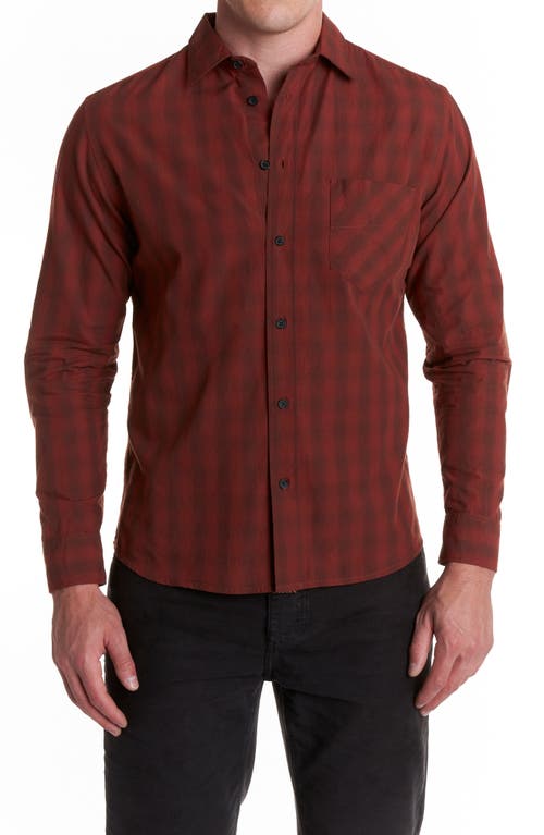 Billy Reid Tuscumbia Standard Fit Ombré Check Button-Up Shirt in Brownstone/Henna