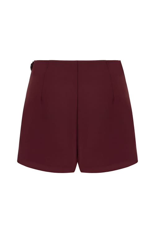 Shop Nocturne Button-designed Shorts In Burgundy