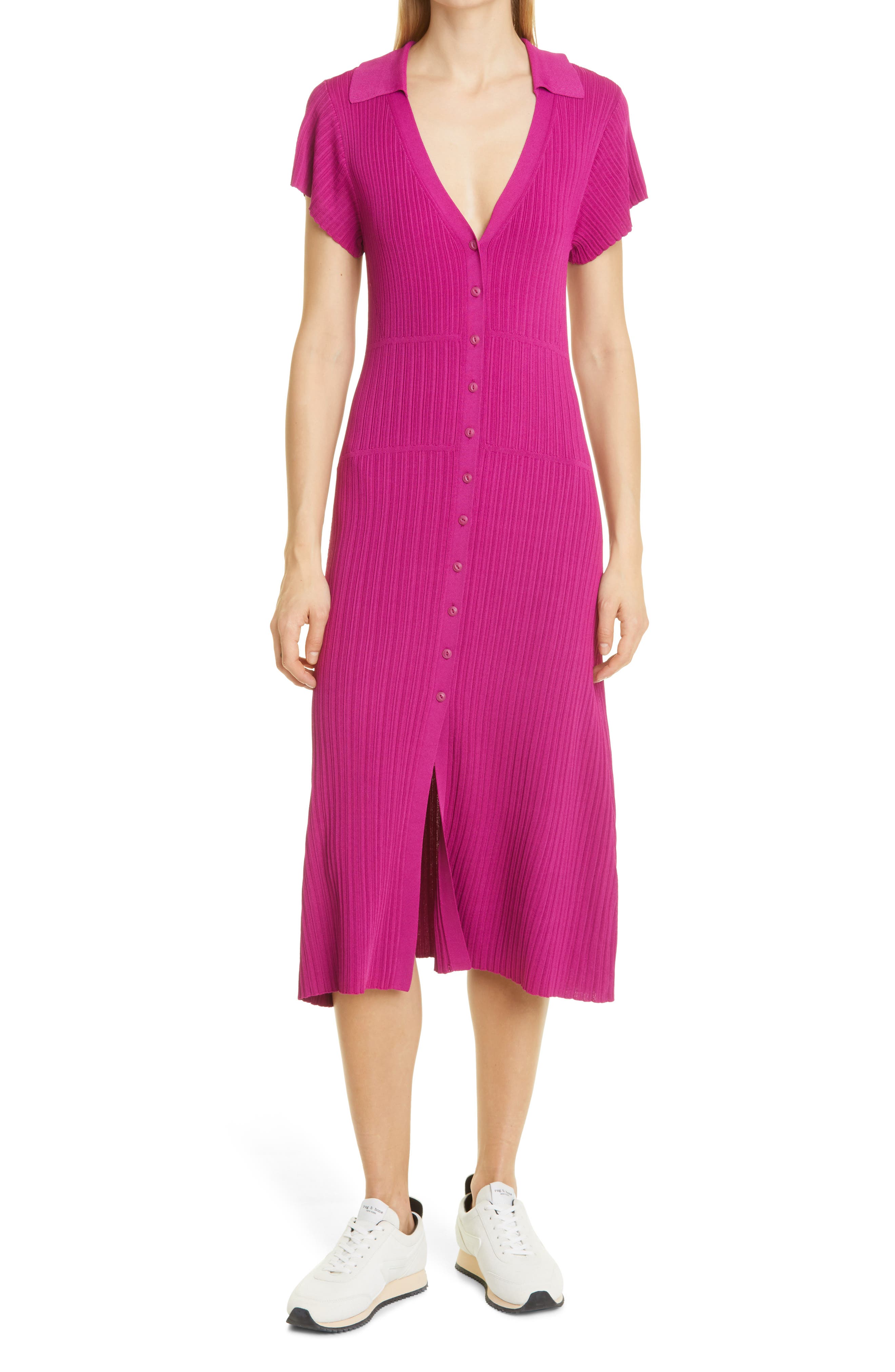 rag \u0026 bone Esme Button-Up Midi Dress 