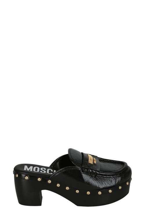 MOSCHINO MOSCHINO PATENT LEATHER PLATFORM CLOG 