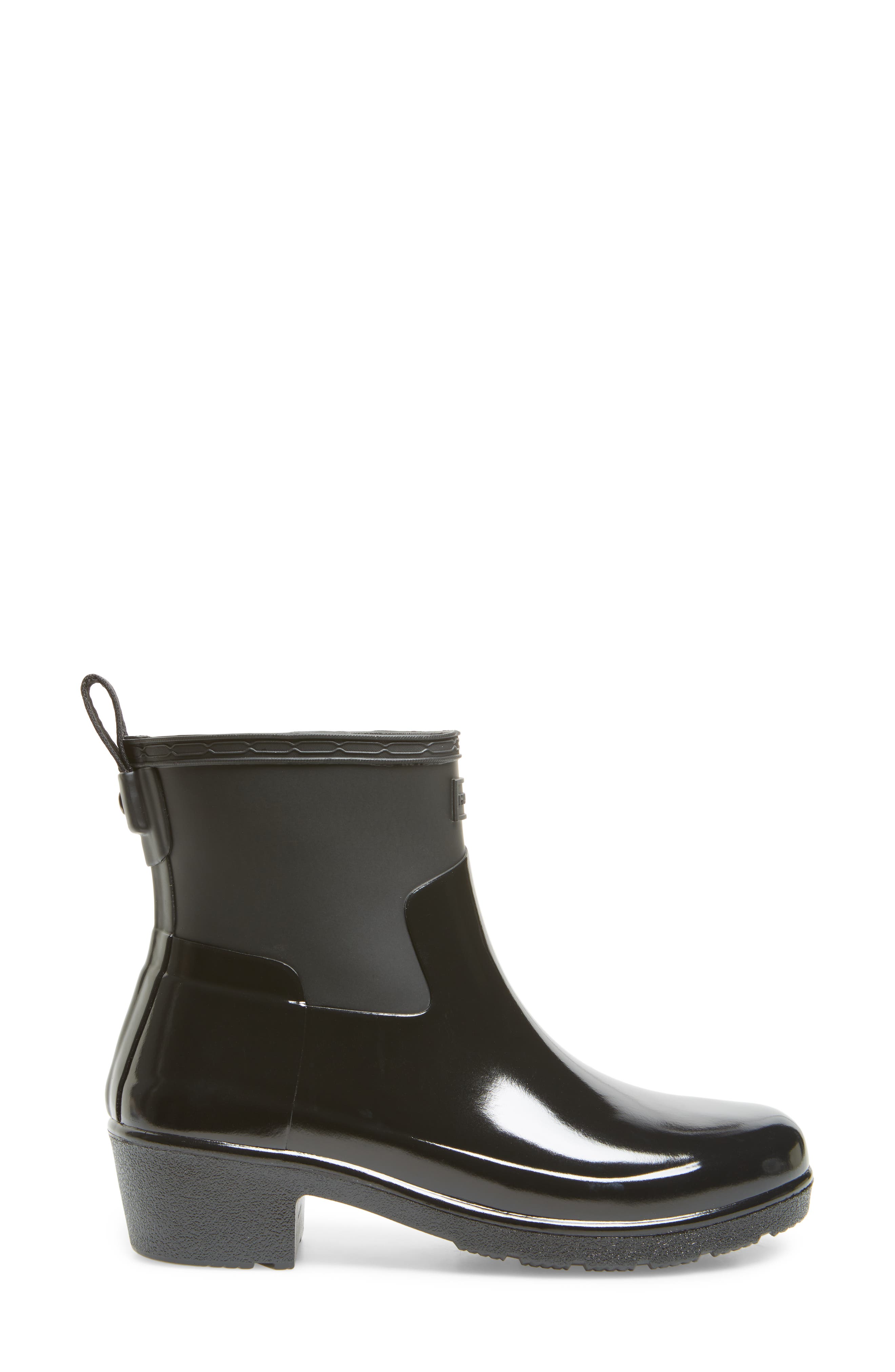 hunter low heel ankle biker booties