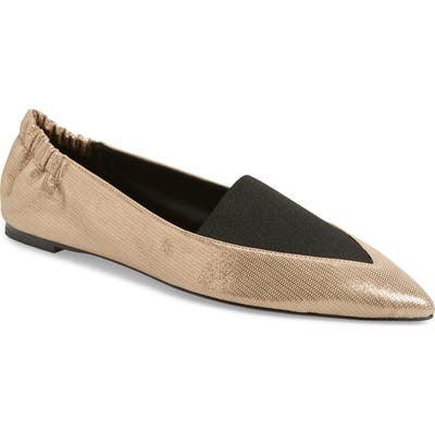 Mercedes Castillo Joay Pointy Toe Flat- Metallic