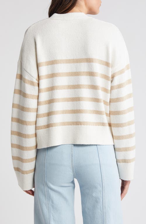 Shop Rails Geneva Stripe Cotton Blend Cardigan In Sand Stripe