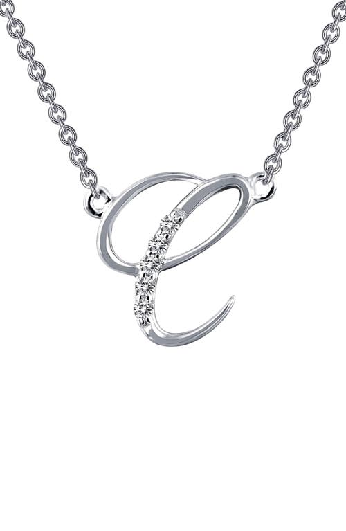 Initial Pendant Necklace in C - Silver