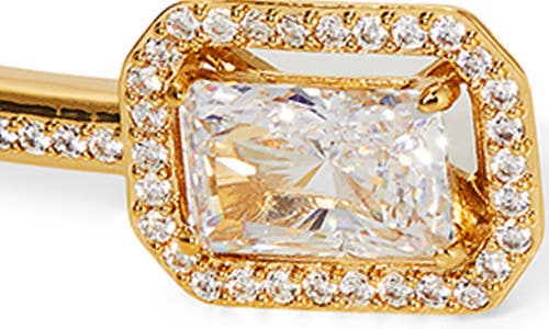 Nadri Radiant Halo Open Bangle Bracelet In Gold