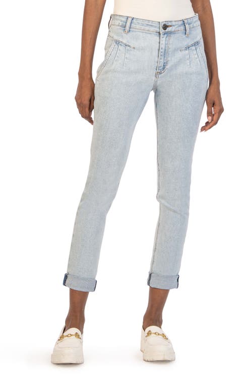 KUT from the Kloth Rachael Pleated High Waist Straight Leg Jeans in Becoming