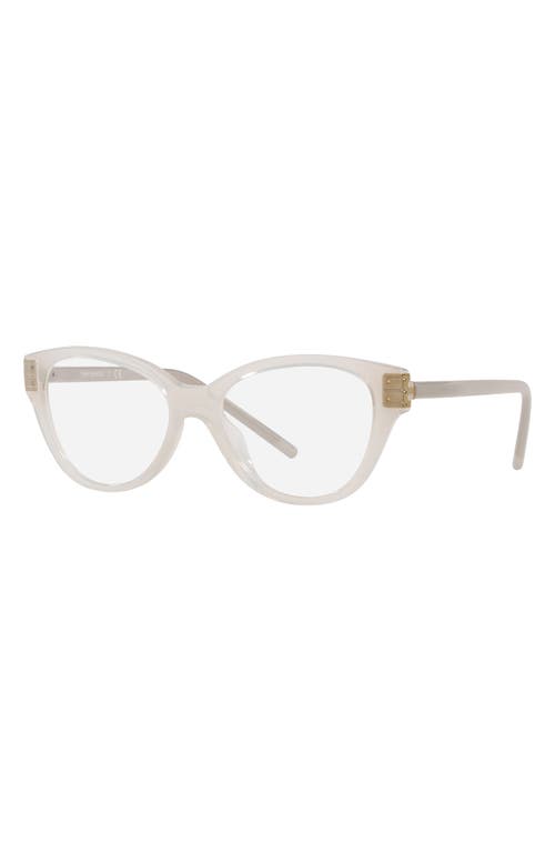 Shop Tory Burch 52mm Cat Eye Optical Glasses In Milky Ivory/demo Lens