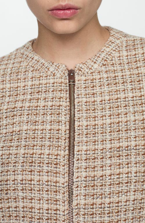 Mango Jacket White In Brown