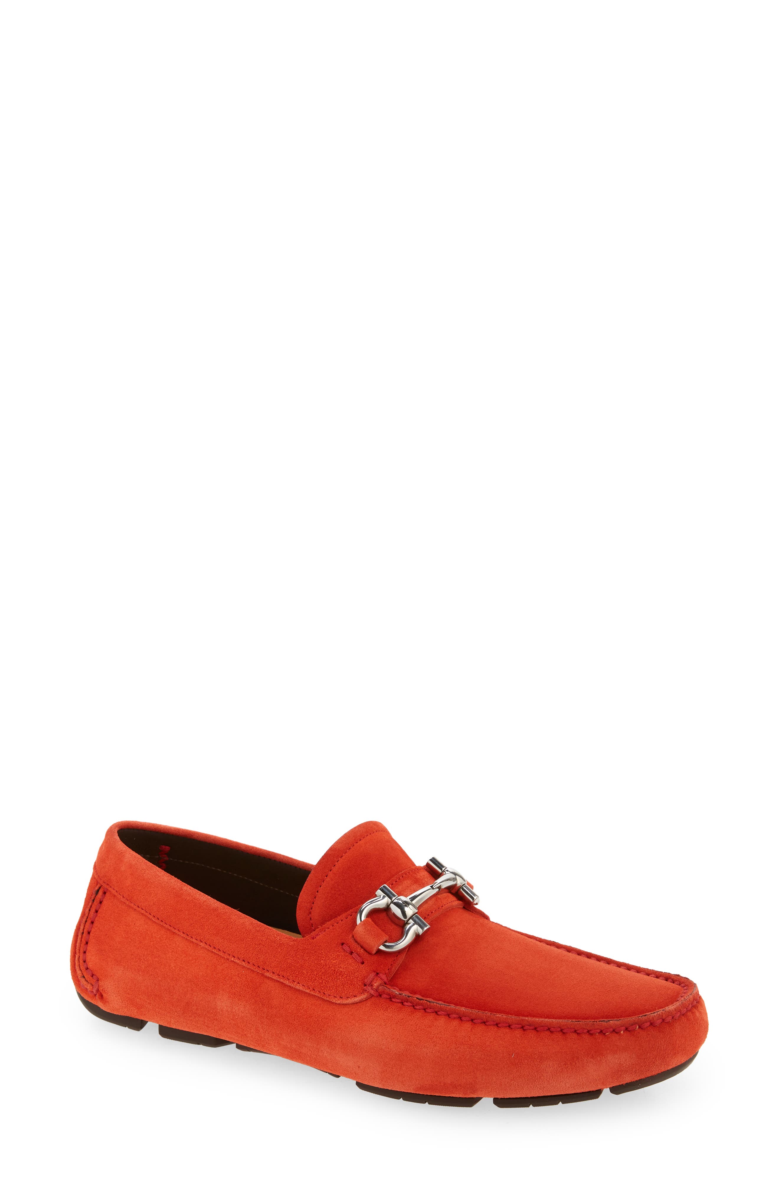 red designer loafers