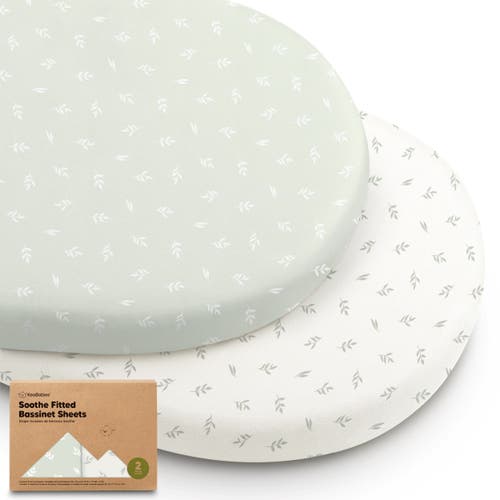 Keababies 2-pack Soothe Fitted Bassinet Sheets In Herb