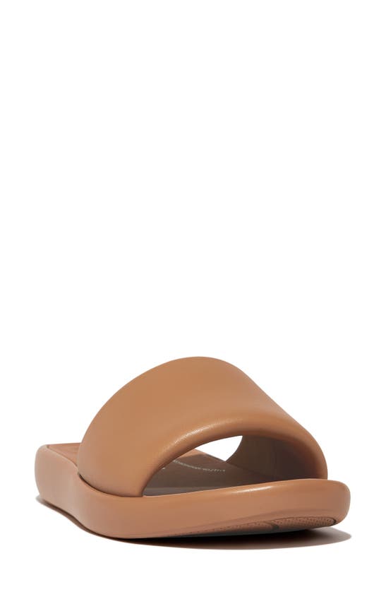 Shop Fitflop Iqushion D-luxe Slide Sandal In Latte Tan