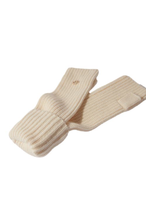 Shop Maje Wool And Cashmere Mittens In Ecru