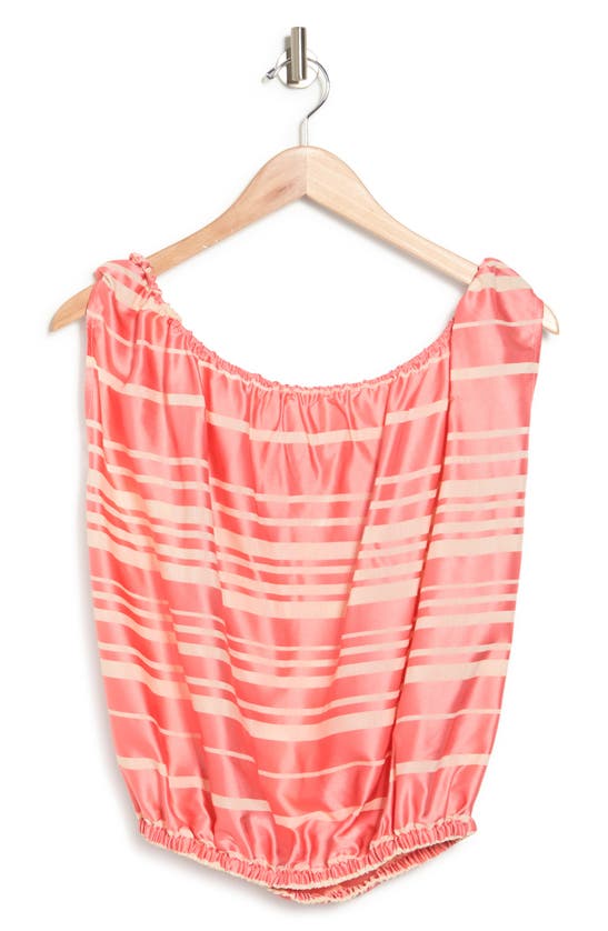 Trina Turk Stripe Bubble Top In Geranium Pink