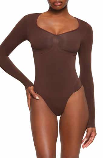 SKIMS Essential Crew Neck Long Sleeve Bodysuit in Sienna Size 2X/3X NWOT -  $44 - From Cady