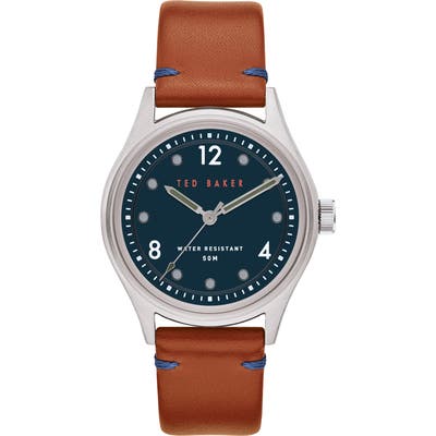 Ted Baker London Beleeni Leather Strap Watch, 40Mm