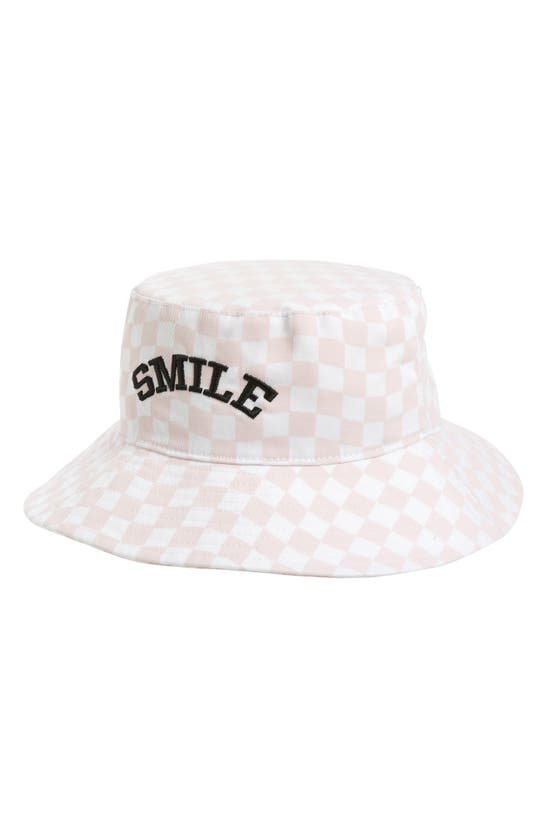 Shop The Accessory Collective Kids' Smile Check Bucket Hat In Pink