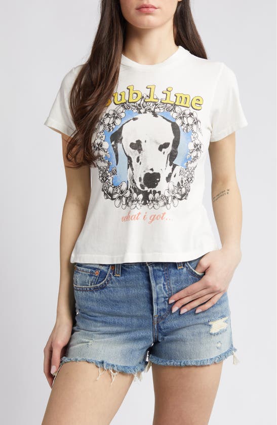 Shop Daydreamer Sublime Organic Cotton Graphic T-shirt In Vintage White