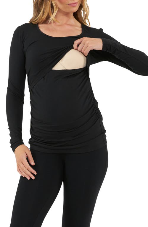 Shop Ripe Maternity Knit Maternity/nursing Top In Black