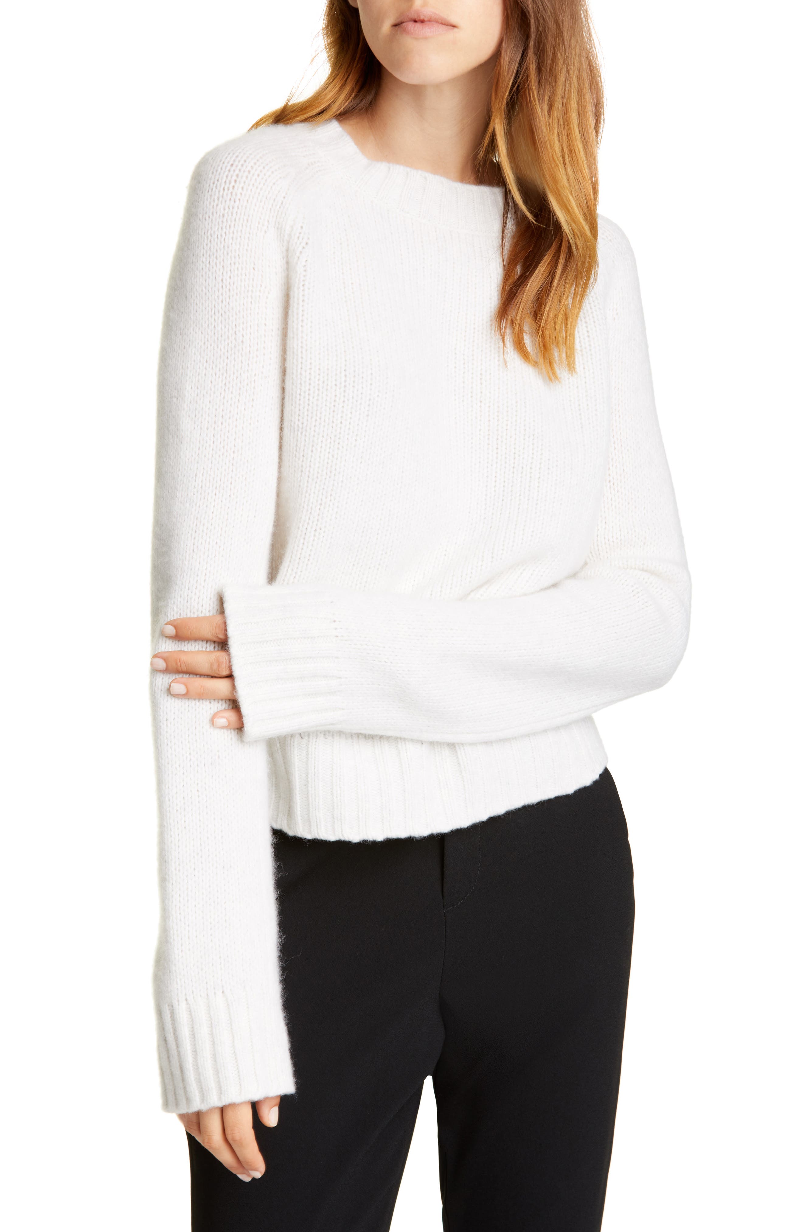 cashmere shrunken sweatshirt